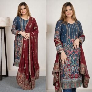 সেলাই ছাড়া (আনরেডি) এম্বোডারি ড্রেস কোড – 1142