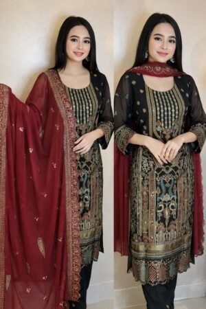 সেলাই ছাড়া (আনরেডি) এম্বোডারি ড্রেস কোড – 1133