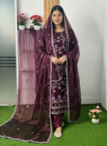 সেলাই ছাড়া (আনরেডি) এম্বোডারি পার্টি ড্রেস কোড – 1201