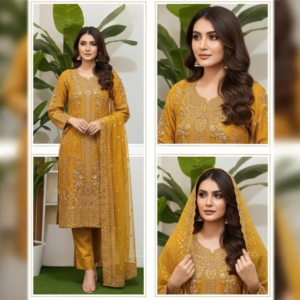 সেলাই ছাড়া (আনরেডি) এম্বোডারি পার্টি ড্রেস কোড – 1204