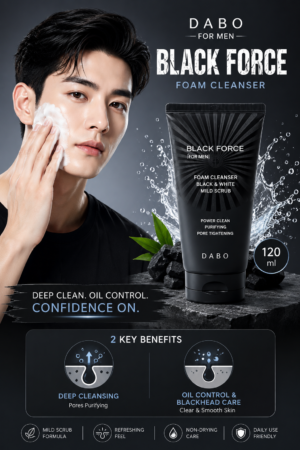 DABO Black Force For Men Foam Cleanser (120ml) By Korea