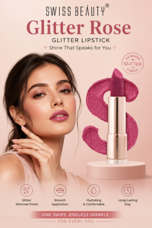 Swiss Beauty More Than Glitter Lipstick – Shade 04 Glitter Rose 💄