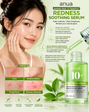 ANUA Azelaic Acid 10 Hyaluron Redness Soothing Serum 🌿✨