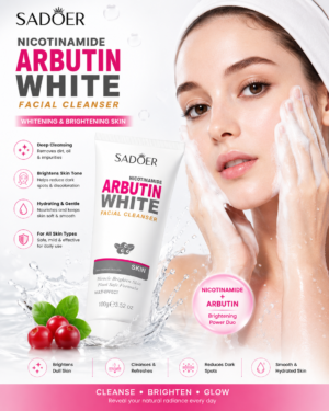✨ SADOER Nicotinamide Arbutin White Facial Cleanser (100g) ✨