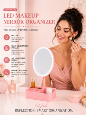 ✨ LED Makeup Mirror Organizer✨