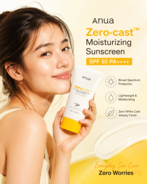 Anua Zero-Cast Moisturizing Finish Sunscreen (50ml) 🧴✨